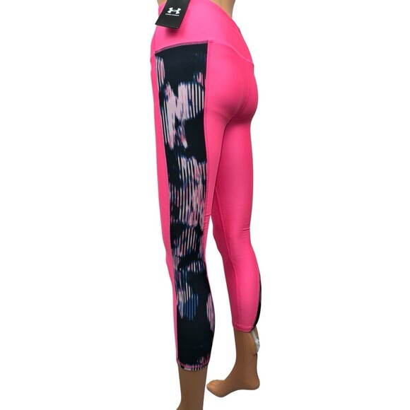 Under Armour Womens X-Small Pink Printed High Rise Compression Ankle Leggings XS - Picture 1 of 9